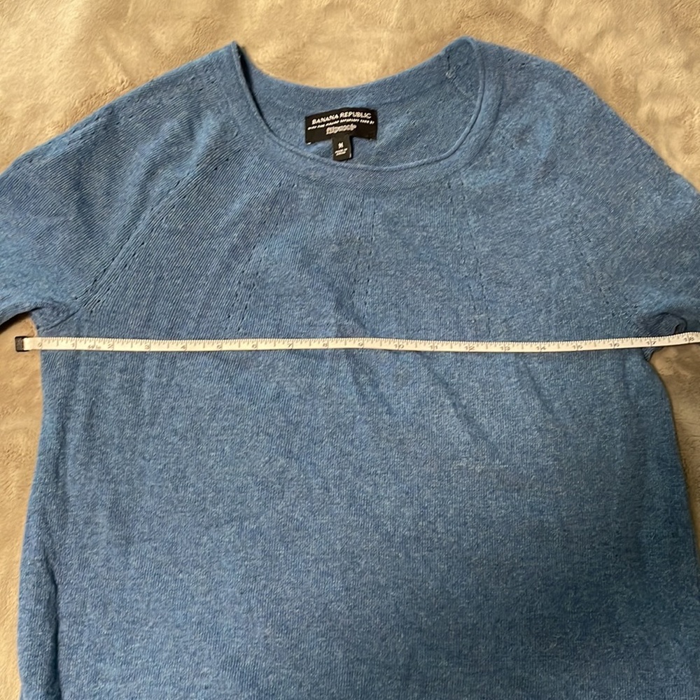 Banana Republic Blue Pointelle Crew Sweater - Picture 5 of 7